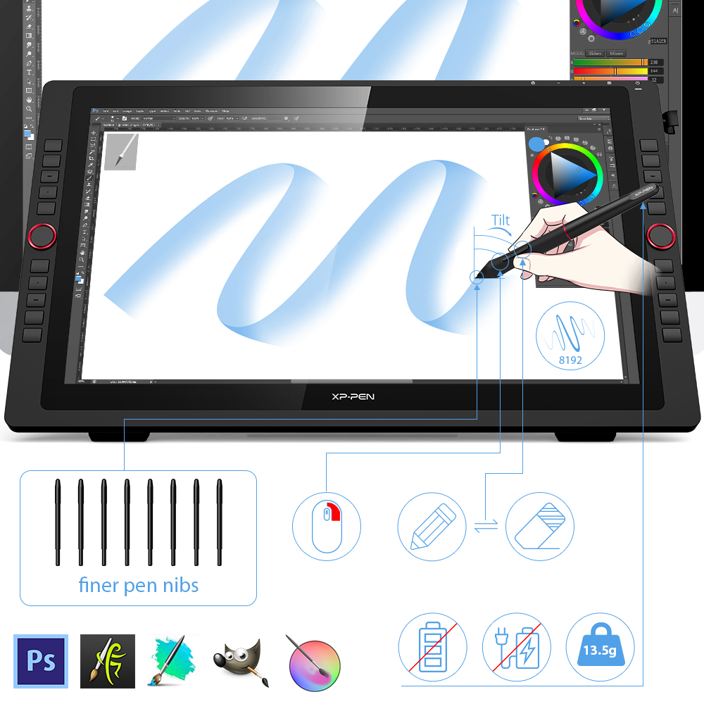 Artist 22R Pro best 22inch display drawing tablet for professionals